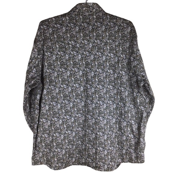 Rafter C Mens Long Sleeve Button Down Paisley Pattern Pearl Snap Shirt size 2XL - Picture 7 of 11